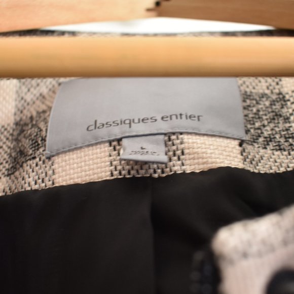 Classiques Entier Linen Blend Cream & Black Plaid Blazer - Picture 8 of 12